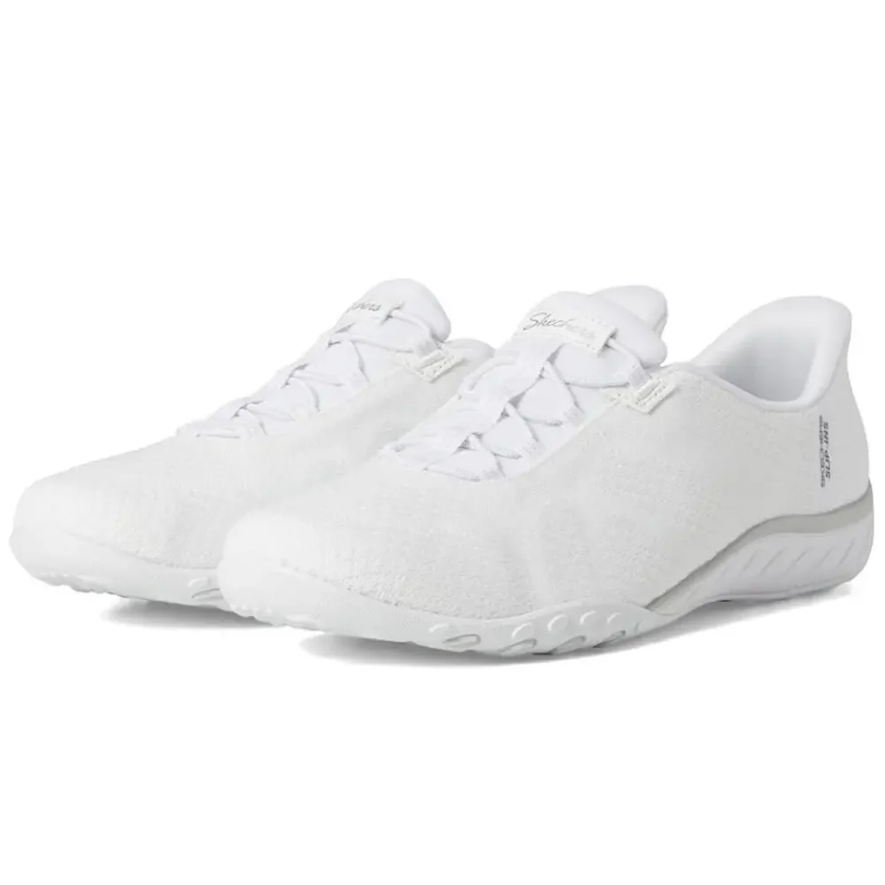 Skechers Slip Ins Womens Breathe Easy Knitty Waves Sneakers Size 9 White NIB